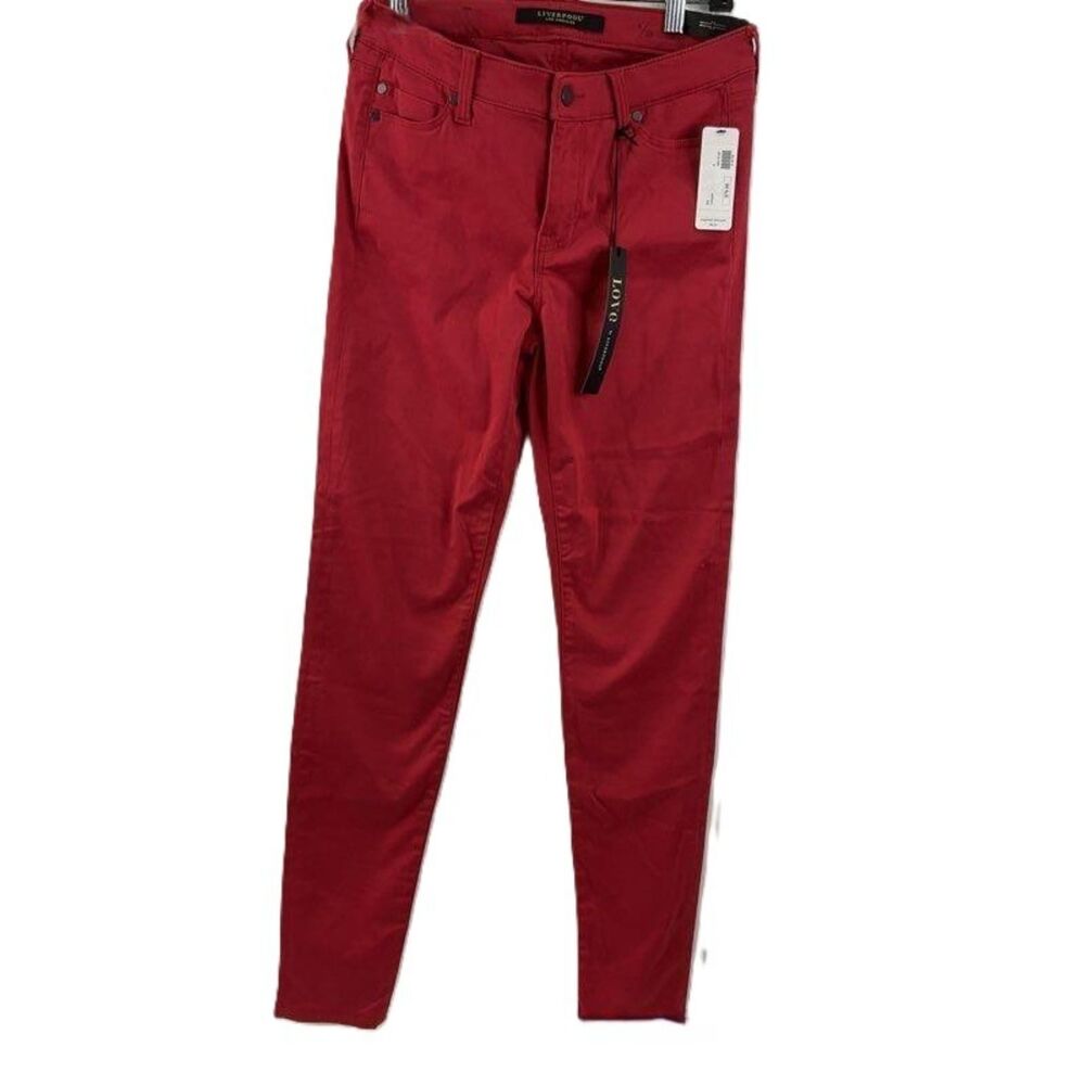 Liverpool Los Angeles Abby High Rise Skinny Pants Red Denim Jeans Size 6/28 NWT